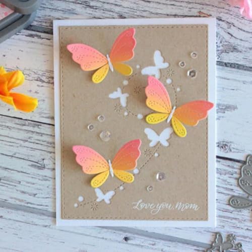 Scrapbooking Die-Cuts, Layer Frame Net Set Metal Cutting Dies for Card Making, Paper Craft Template, Background Embossing Stencils, DIY Album Décor (Butterfly Lace-5.2x11.7cm)