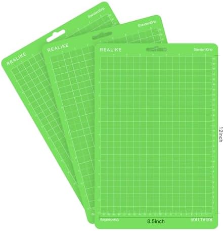 REALIKE 8.5”x12” Cutting Mat Compatible with Cricut Joy Xtra, Green standard Grip Cutting mats for Joy Xtra Accessories