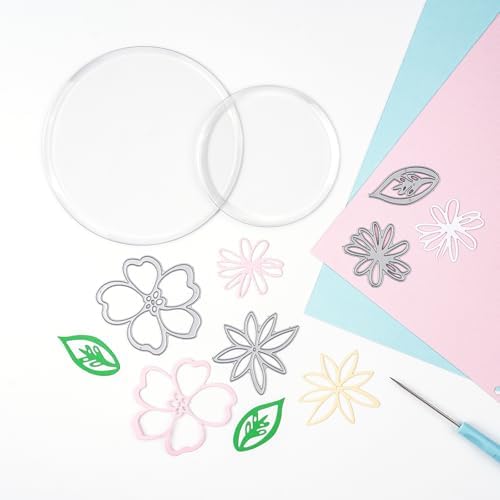 Warp-Resistant Circular Cutting Pads for Die Cutting Machines – 5" & 3.5" Polycarbonate Plastic Round Plates–Prevent Warping,Reduce Wear,Beveled Edges–Compatible with Standard Die Cutting Sandwiches