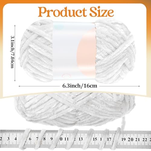 Woanger 20 Skeins Chenille Yarn Bulk for Crochet Knit 2000g, Novel Color
