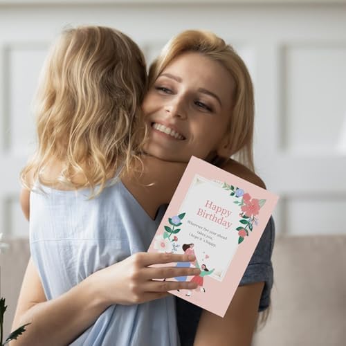ORIGACH Happy Birthday Clear Stamps Birthday Sentiment Silicone Stamps for Cards Making DIY Scrapbooking Photo Album Decoration, 6.3x4.3inch