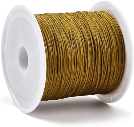 Nylon String for Bracelets, 0.6mm Nylon Cord Nylon Beading Thread 43 Yards Friendship Bracelet String Chinese Knotting Cord for Kumihimo Necklaces Tassels Jewelry Crafts (Goldenrod)