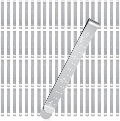 Cindeer 80 Pcs Sewing Clips Stainless Steel Hemming Clips Metal Hemming Tool 3 Inches with Measurements for Fabric Quilting Pinning and Marking Accessories
