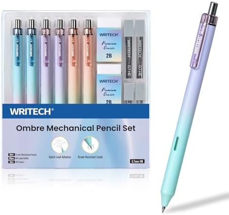 WRITECH Up Mechanical Pencil Set, 0.7mm Gradient, 6ct