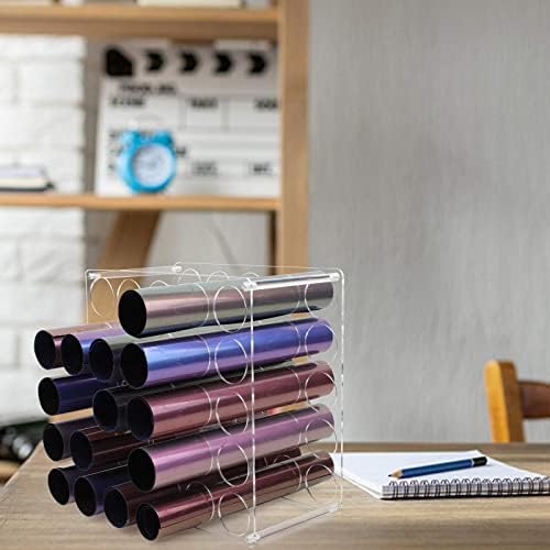 Vinyl Storage Rack 25-Holes Vinyl Holder Acrylic Vinyl Roll Storage for Craft Room, Vinyl Organizer for up to 25 Vinyl Rolls (25Holes)
