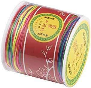 100 Yards 0.8mm Braided Nylon Crafting Thread Chinese Knotting Beading String Macrame Cord Rope for Necklace Bracelet Jewelry Craft Making, Colorful