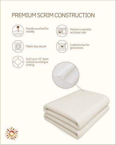 The Warm Company - Warm & Natural Cotton Quilt Batting – 4-Pack King Size Batts 120" x 124" – Premium Quilt & Craft Batting for Sewing & Quilting Projects