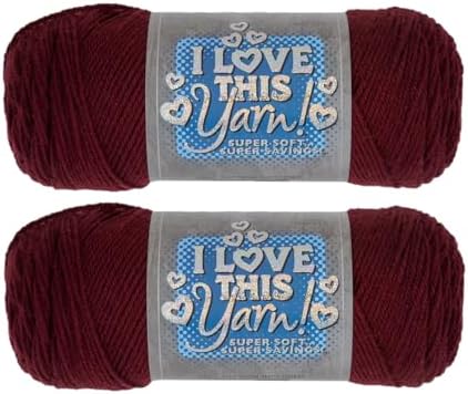 Hobby Lobby I Love This Yarn, 100% Acrylic, 60 Aubergine, Set of 2