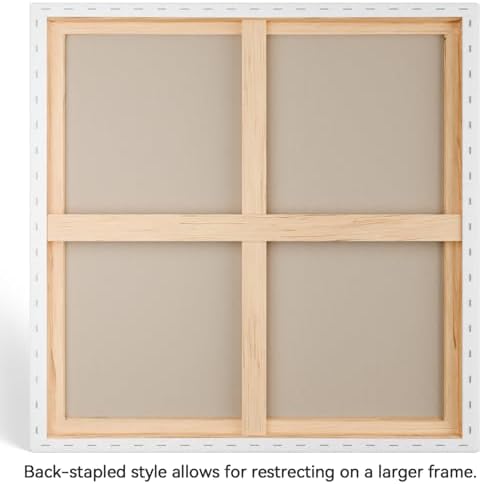 PHOENIX 36x36 Inch 2 Pack Heavy Duty Stretched Canvas - 1 3/4" Thick Extra Large Square Canvas for Painting - Master Series 15 Oz. Gesso Primed Cotton Archival Canvases for Professional Artists