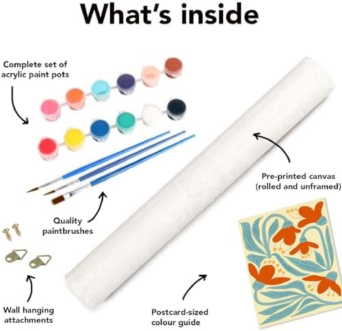 Clendo 6 Packs Paint by Numbers Kit for Adults, Easy Flowers Adult Paint by Number Kits on Canvas Without Frame, Abstract Floral Oil Painting for Home Decor Gift 8” W x 12”L