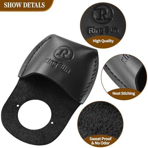 RingSun Thumb Guard Wood Carving Tools, Leather Finger Protector, Handmade Carpenter Working Carving Kit Accessories