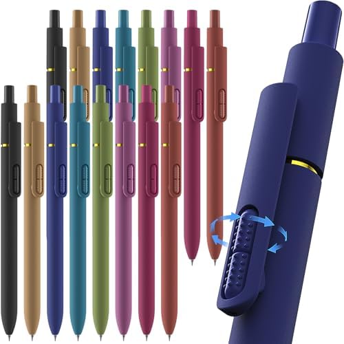 Hiacry 16 Pack Gel Pens, Quick-Dry Long Lasting Black Ink-0.7mm Fine Point