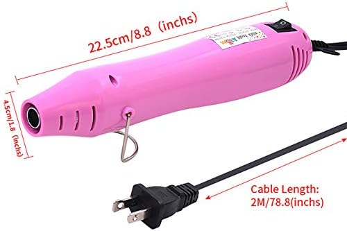 Heat gun mofa Resin Mini Heat Gun,6.6ft Cable 300W Heat Gun for Crafts,Acrylic Paint Dryer Multi-Purpose Electric Heating Nozzle (Rose)