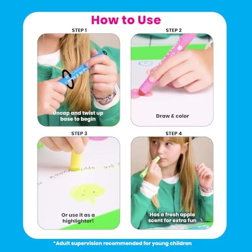 Ooly Scented Neon Gel Crayons, Set of 6, Twist-Up