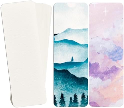 50 PCS Watercolor Blank Bookmarks 1.9 x 5.9 inch Watercolor Cards Bulk Craft Book Marks for DIY Art Projects, School Supply, Gifts Tags