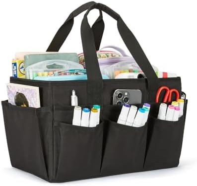 Craft Organizer Tote Bag, Art Storage Caddy with Multiple Pockets