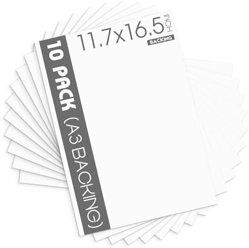 Mat Board Center 11.7x16.5 Backing Boards, White Backboards for A3 Frames