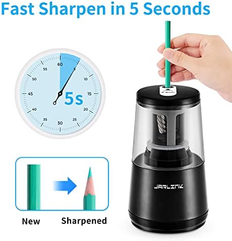 JARLINK Electric Pencil Sharpener, Heavy Duty Helical Blade, Auto Stop