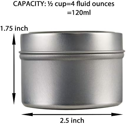 EricX Light Candle Tin 24 Piece, 4 oz, for Candle Making