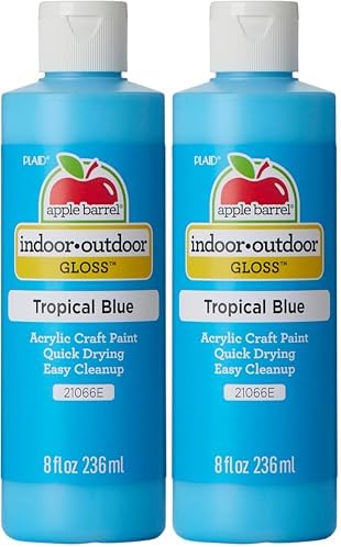 Apple Barrel, Tropical Blue, Acrylic Craft Paint, Gloss Finish, 8 fl oz (Pack of 2)