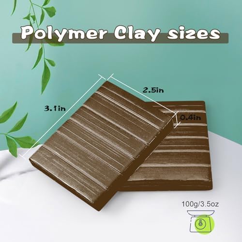 ifergoo 100g Brown Polymer Clay, 3.5oz Oven Bake DIY Modeling Clay for Kids