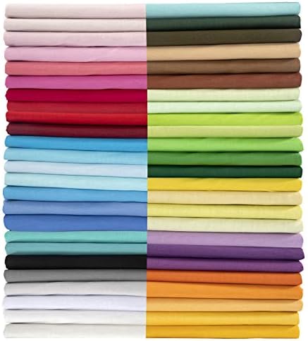 Aubliss 50pcs 100% Cotton Fabric Bundle 10" x 10" PreCut Fat Squares Sheets