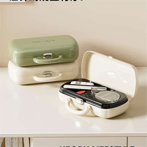 FKOG Retro Green Sewing Project Kit, 151 Pcs Sewing Kit with Portable Retro Hard-Shell Case, 18 Multicolor Thread Spools, Needles, Buttons, and Accessories (Used Green)