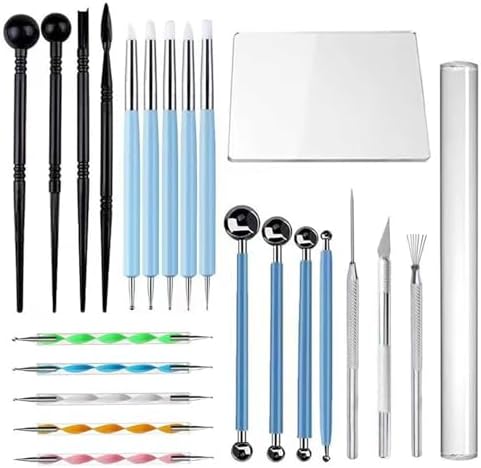 Polymer Clay Tools 23pcs Modeling Clay Sculpting Tools Set Polymer Clay Sculpting Carving Tools Including Molding Rods,Drill Pen, Carving Tool