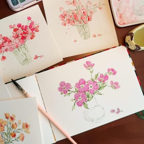Mini Portable Handmade Artist Watercolor Paint,6 Colors Solid Watercolor