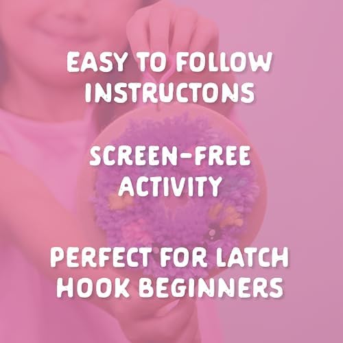 LatchKits Mini Donut - Latch Hook Kits for Kids, Arts and Crafts, Yarn Art, Kids Crafts, Toys for Girls, Birthday Gift for Girls, Easy to Follow Patten, Hook Included, Craft Kits, Ages 6+