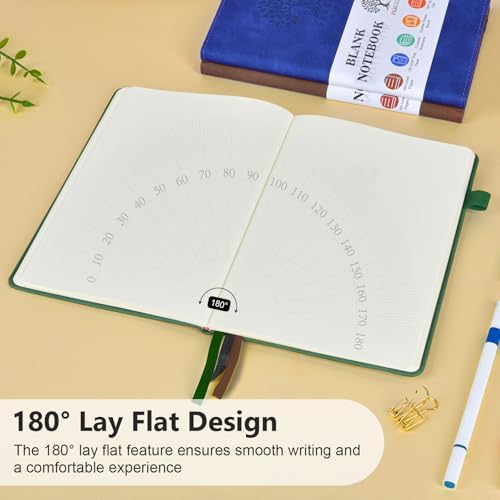 Blank Journal Notebook 5.9"×8.5", Leather Sketchbook,160 Pages Sketch book | A5 Sketchbook for Drawing, 100 Gsm Plain Paper, Writing Journal for Men Women, Hardcover Notebook for School Work Travel Art