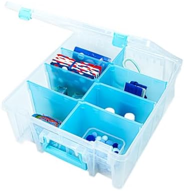 ArtBin Super Satchel Double Deep Compartment Box - Art Storage with 8 Removable Compartments, Smart Closure for Craft Supplies