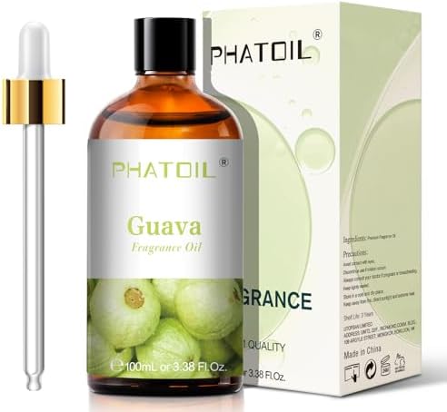 PHATOIL Guava Fragrance Oil for Diffuser Aromatherapy 3.38FL.OZ | Long Lasting Scented Oils For Humidifier, Air Freshener, DIY Soap Candle, Scent Project Making, Aroma Oil for Home Freshening