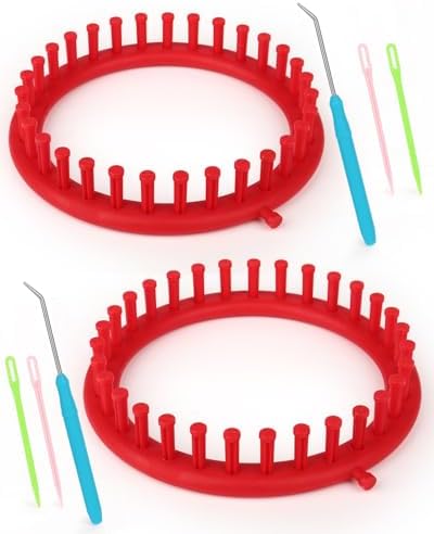 Aeelike 2 PCS Round Knitting Loom for Hat Socks DIY Crafts, 7.5inch