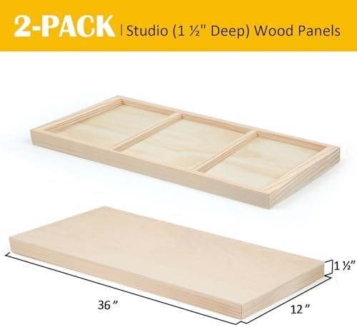 Falling in Art 2 Pack 12x36'' Unfinished Birch Wood Panels for Painting
