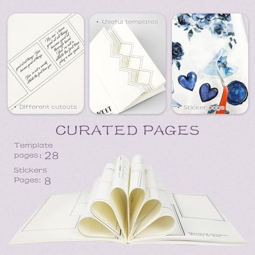 Dizdkizd Creative Art Journal Pocket-Sized Notebook with 28 Interesting Concept Templates Pages and 8 Die-Cut Stickers for Daily Journal, Planner, Mixed Media, 4.1in × 5.8in, Black