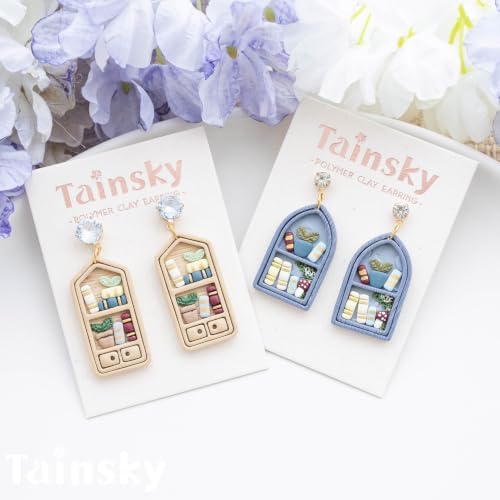 Tainsky Library Polymer Clay Cutters, 20 Shapes for Back to School Earrings