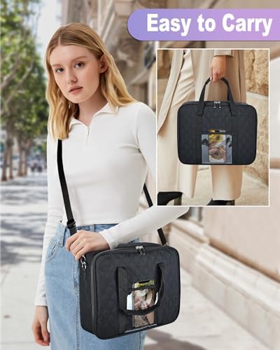 Sewing Supplies Organizer Bag with Removable Binder, Black