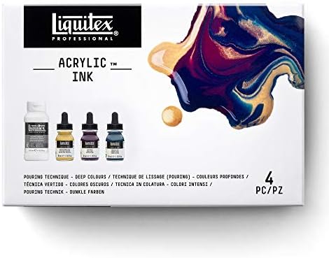 Liquitex Professional Acrylic Ink, 1-oz (30ml), Pouring Technique, Deep Colors, Set of 4