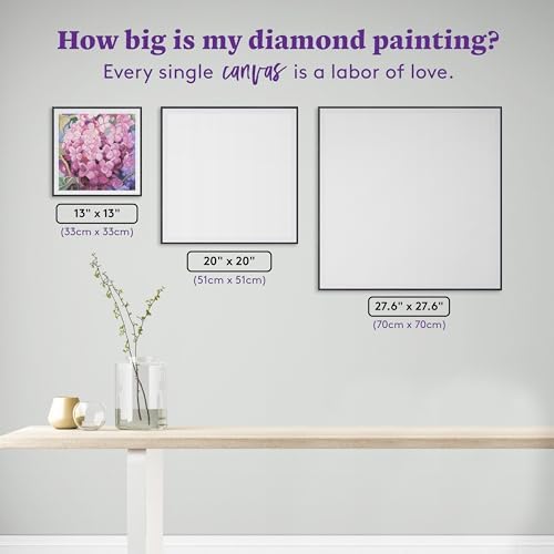 DIAMOND ART CLUB Pink Hydrangea Diamond Art Kits for Adults