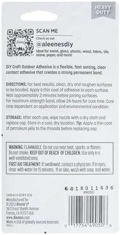 Aleene's DIY Craft Outdoor Adhesive, Heavy-Duty & Permanent, UV and Weather Resistant, 1.5 Oz