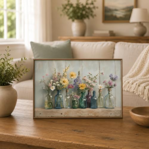 DOTSTART Wildflower Bottles Diamond Art Kits for Adults, Full Drill Gem Art