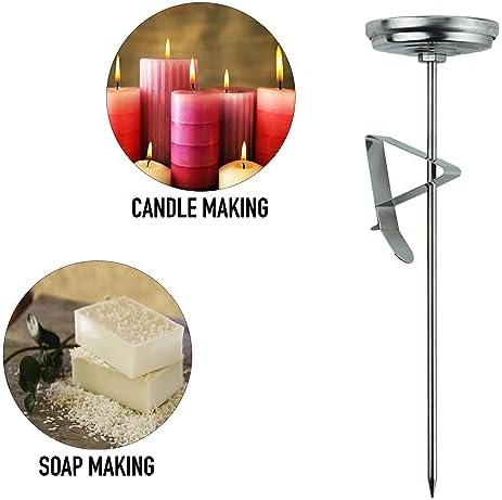 Candle Thermometer for Candle Making - DIY Wax Candle Making Supplies - Ideal Candle Making Thermometer with Clip and 175mm Stainless Steel Probe
