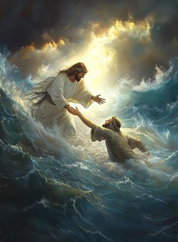 Jesus Paint by Numbers Kit for Adults Framed Canvas 12X16 in, Frameworkless
