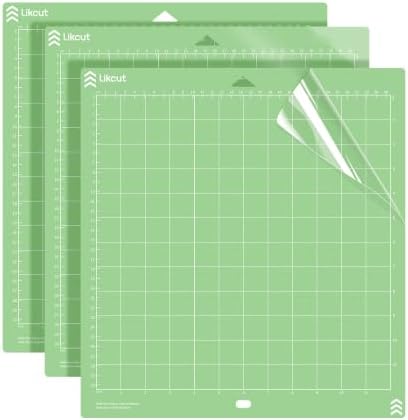 Likcut Cutting Mat 12"x12" for S31 Vinyl Cutter Machine - Standard Adhesive Mat Compatible with Cricut Maker, 3 Pack