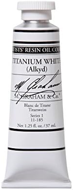 M. Graham Artist Oil Paint Titanium White Rapid Dry 1.25oz/37ml Tube