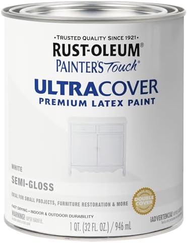 Rust-Oleum Painter's Touch Latex Brush-On Paint, Semi-Gloss White