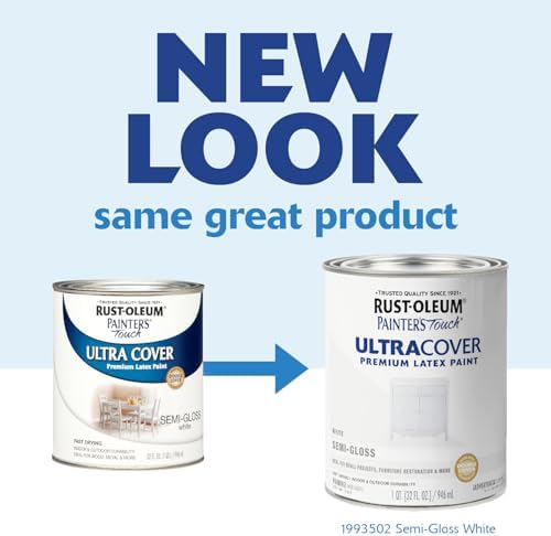 Rust-Oleum Painter's Touch Latex Brush-On Paint, Semi-Gloss White