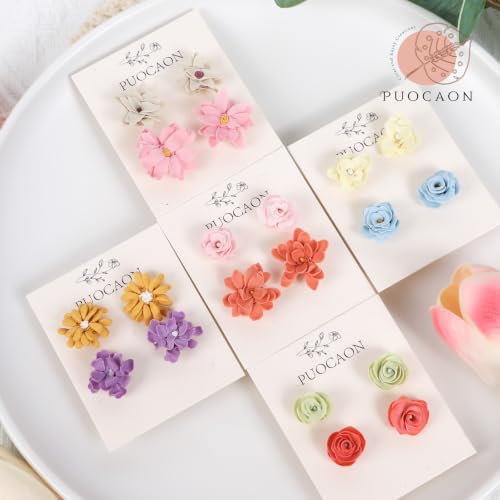 Puocaon Flower Petal Polymer Clay Cutters for Jewelry Earrings Making