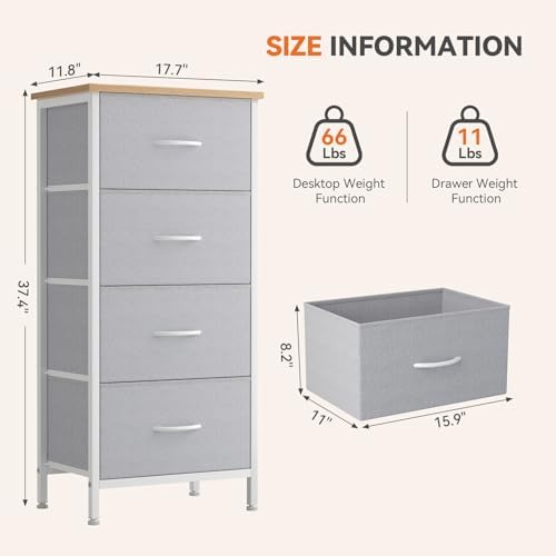 Sweetcrispy 4 Storage Drawer Dresser, Storage Cabinet, Clothes Organizer